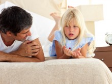 father and daughter talking